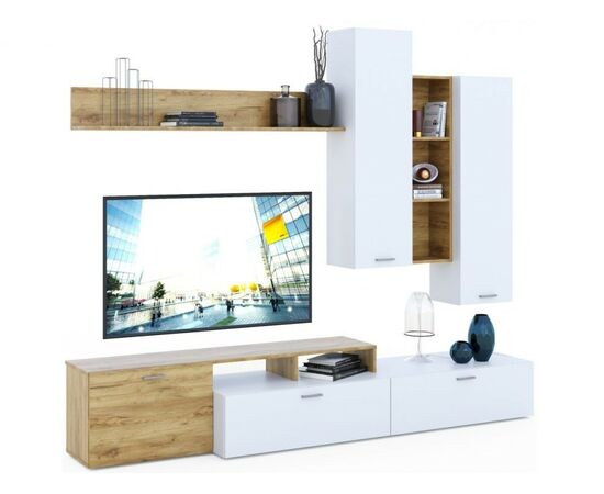 Стенка «Невио-1», Дуб крафт золотой/белый, изображение 6 | Интернет магазин мебели и декора LifeDekor