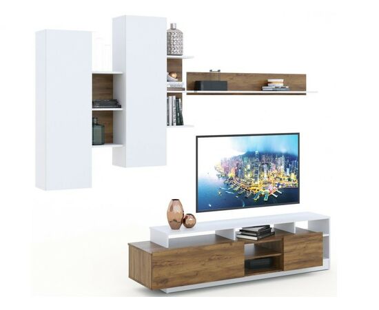 Стенка «Невио-2», Дуб крафт золотой/белый, изображение 10 | Интернет магазин мебели и декора LifeDekor