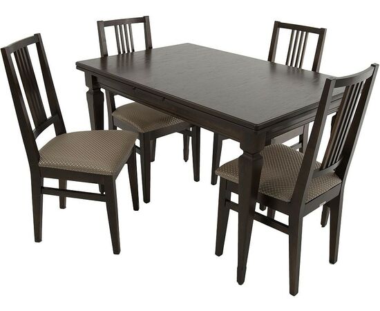 Обеденная группа (Стол Греция и 4 стула Никас), орех темный, изображение 2 | Интернет магазин мебели и декора LifeDekor