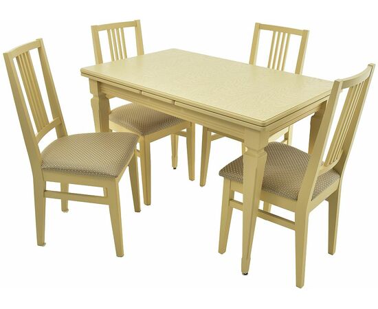 Обеденная группа (Стол Греция и 4 стула Никас), слоновая кость, изображение 2 | Интернет магазин мебели и декора LifeDekor