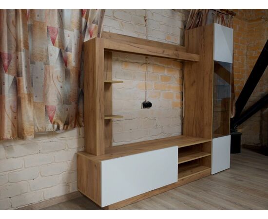 Стенка «Флекс», Дуб Крафт золотой/белый, изображение 7 | Интернет магазин мебели и декора LifeDekor