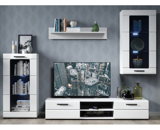 Стенка «Рио-1», Белый жемчуг/белый глянец, изображение 2 | Интернет магазин мебели и декора LifeDekor