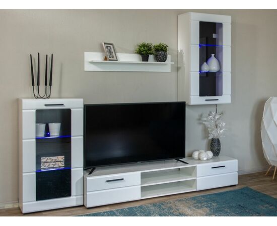 Стенка «Рио-1», Белый жемчуг/белый глянец, изображение 8 | Интернет магазин мебели и декора LifeDekor