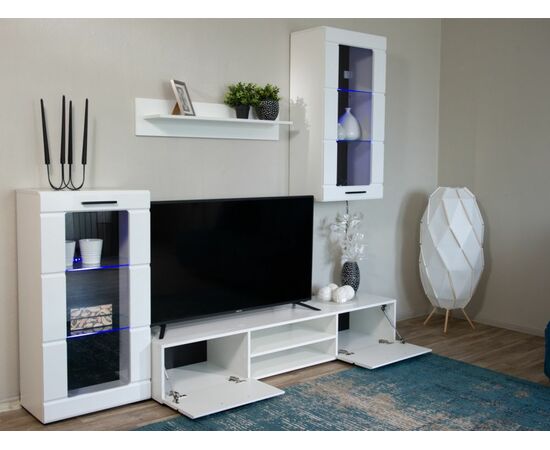 Стенка «Рио-1», Белый жемчуг/белый глянец, изображение 9 | Интернет магазин мебели и декора LifeDekor