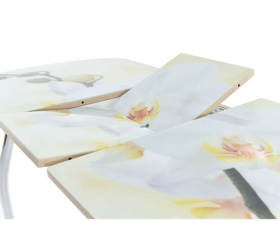 Стол «Ривьера» фотопечать Цветы-5, хром, изображение 5 | Интернет магазин мебели и декора LifeDekor