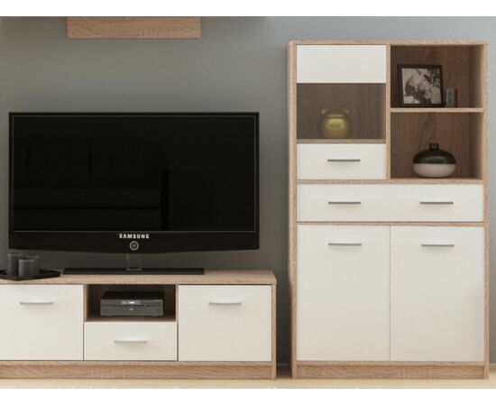 Комод «Стелс» 1в2д1ящ, Дуб сонома/белый, изображение 4 | Интернет магазин мебели и декора LifeDekor