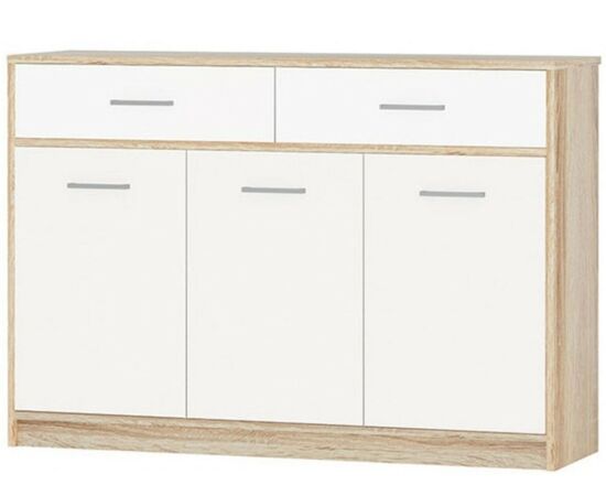 Комод «Стелс» 3д2ящ, Дуб сонома/белый, изображение 2 | Интернет магазин мебели и декора LifeDekor