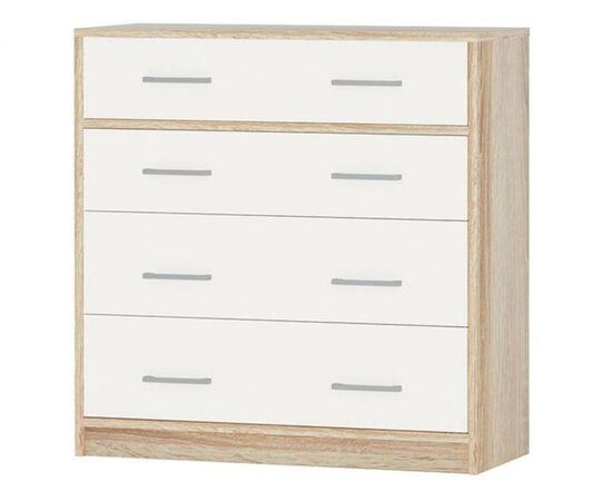 Комод «Стелс» 4ящ, Дуб сонома/белый, изображение 2 | Интернет магазин мебели и декора LifeDekor