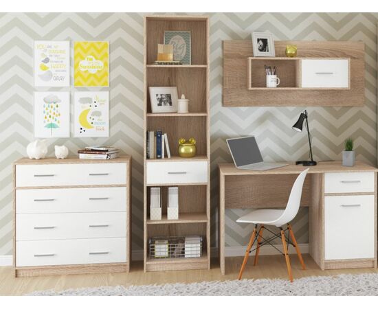 Комод «Стелс» 4ящ, Дуб сонома/белый, изображение 4 | Интернет магазин мебели и декора LifeDekor