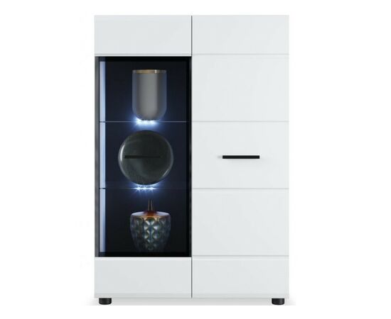 Комод «Йорк» 1д1в, Белый/белый глянец, изображение 2 | Интернет магазин мебели и декора LifeDekor