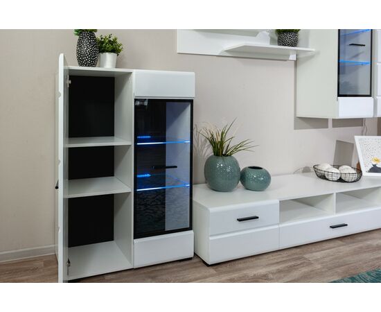 Комод «Йорк» 1д1в, Белый/белый глянец, изображение 4 | Интернет магазин мебели и декора LifeDekor