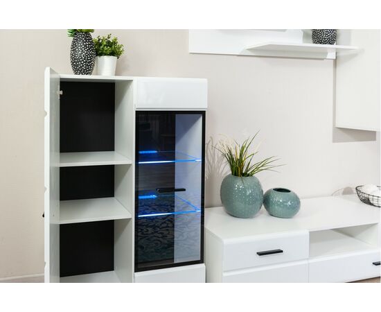 Комод «Йорк» 1д1в, Белый/белый глянец, изображение 5 | Интернет магазин мебели и декора LifeDekor