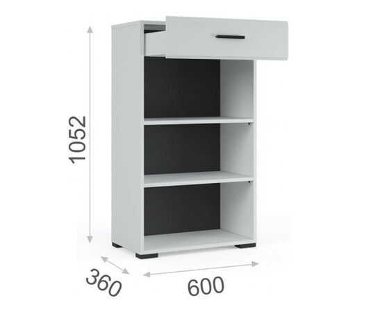 Комод «Йорк» 2дв1ящ, Белый/белый глянец, изображение 3 | Интернет магазин мебели и декора LifeDekor