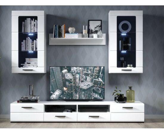 Стенка «Рио-2», Белый жемчуг/белый глянец | Интернет магазин мебели и декора LifeDekor