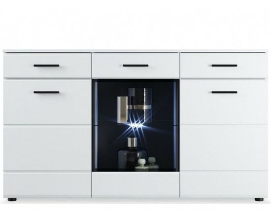 Комод «Йорк», 2д1в2ящ, Белый/белый глянец | Интернет магазин мебели и декора LifeDekor