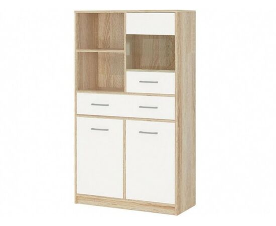 Комод «Стелс» 1в2д1ящ, Дуб сонома/белый | Интернет магазин мебели и декора LifeDekor