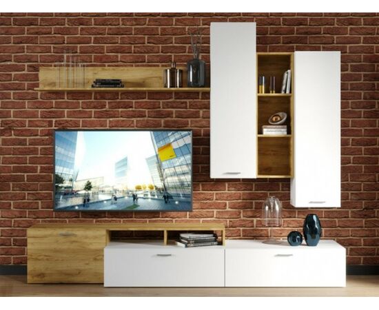 Стенка «Невио-1», Дуб крафт золотой/белый | Интернет магазин мебели и декора LifeDekor