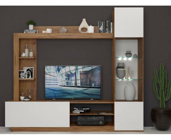 Стенка «Флекс», Дуб Крафт золотой/белый | Интернет магазин мебели и декора LifeDekor