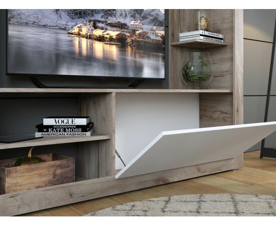 Стенка «Рона», Дуб Крафт серый/белый, изображение 5 | Интернет магазин мебели и декора LifeDekor