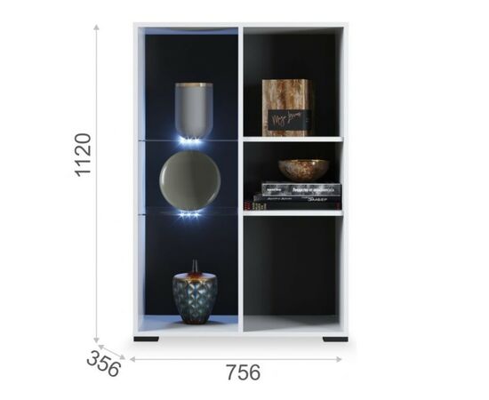 Комод «Йорк» 1д1в, Белый/белый глянец, изображение 3 | Интернет магазин мебели и декора LifeDekor