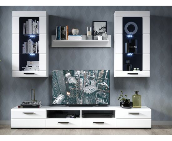 Стенка «Рио-2», Белый жемчуг/белый глянец, изображение 2 | Интернет магазин мебели и декора LifeDekor