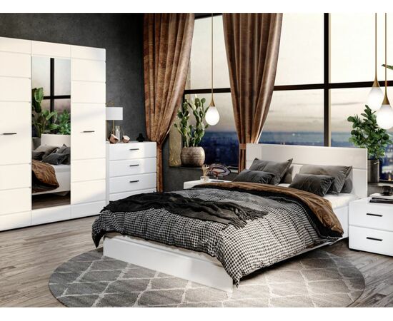 Комод «Йорк» 4ящ, Белый/белый глянец, изображение 5 | Интернет магазин мебели и декора LifeDekor