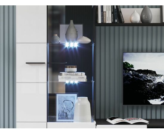 Стенка «Невада», Морское дерево/белый глянец, изображение 5 | Интернет магазин мебели и декора LifeDekor