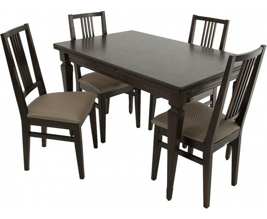 Обеденная группа (Стол Греция и 4 стула Никас), орех темный | Интернет магазин мебели и декора LifeDekor