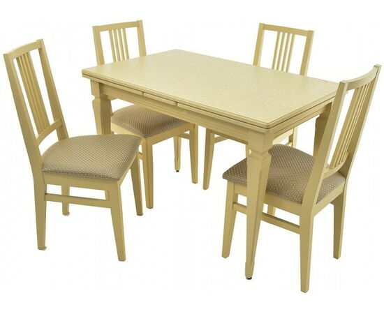 Обеденная группа (Стол Греция и 4 стула Никас), слоновая кость | Интернет магазин мебели и декора LifeDekor
