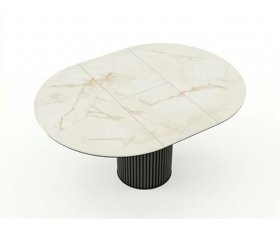 Стол DikLine AKRR120 Керамика глянец Ostra Bianco (мрамор глянец белый)/подстолье черное/опоры черные (2 уп.), изображение 4 | Интернет магазин мебели и декора LifeDekor