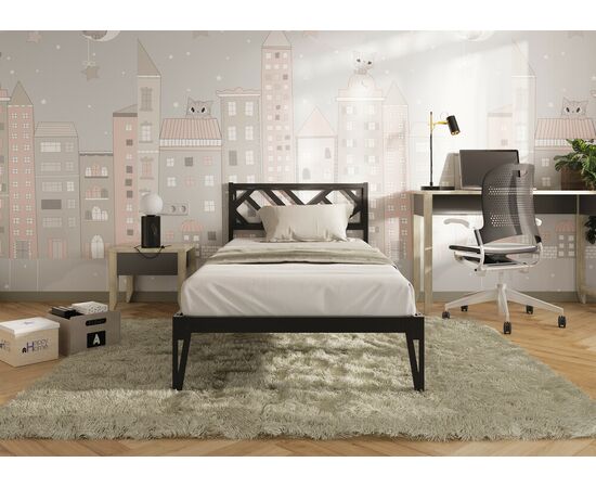 Кровать КМД 47 АЙРИС 900, черный, изображение 2 | Интернет магазин мебели и декора LifeDekor