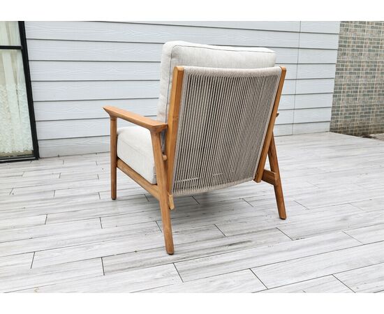 "Копенгаген" лаунж-зона 5-местная плетеная из роупа, каркас тик, цвет бежевый, изображение 6 | Интернет магазин мебели и декора LifeDekor