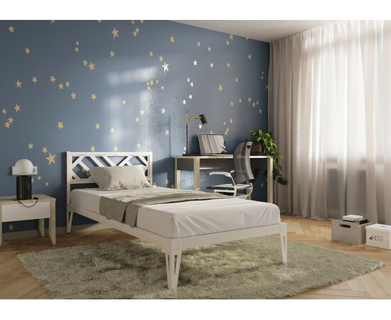 Кровать КМД 47 АЙРИС 900, белый, изображение 2 | Интернет магазин мебели и декора LifeDekor