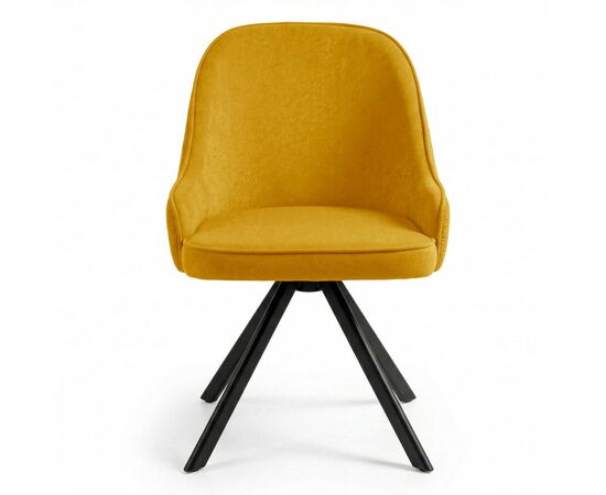 Стул DikLine 266M поворотный, P08/L07 горчица, ножки черные, изображение 2 | Интернет магазин мебели и декора LifeDekor