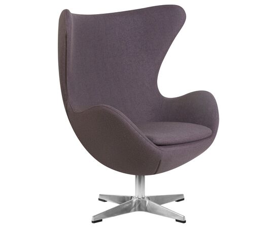 Кресло дизайнерское DOBRIN EGG, серая ткань AF7, Вариант: серая ткань AF7, изображение 2 | Интернет магазин мебели и декора LifeDekor