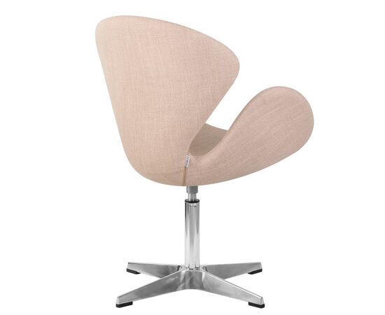 Кресло дизайнерское DOBRIN SWAN, бежевая ткань IF1, алюминиевое основание, Вариант: бежевая ткань IF1, алюминиевое основание, изображение 3 | Интернет магазин мебели и декора LifeDekor