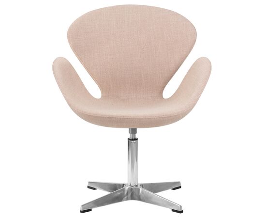 Кресло дизайнерское DOBRIN SWAN, бежевая ткань IF1, алюминиевое основание, Вариант: бежевая ткань IF1, алюминиевое основание, изображение 5 | Интернет магазин мебели и декора LifeDekor