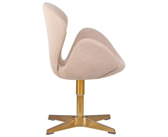 Кресло дизайнерское DOBRIN SWAN, бежевая ткань IF1, золотое основание, Вариант: бежевая ткань IF1, золотое основание, изображение 2 | Интернет магазин мебели и декора LifeDekor