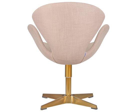 Кресло дизайнерское DOBRIN SWAN, бежевая ткань IF1, золотое основание, Вариант: бежевая ткань IF1, золотое основание, изображение 4 | Интернет магазин мебели и декора LifeDekor