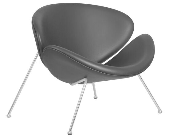 Кресло дизайнерское DOBRIN EMILY, черный винил YP16, хромированная сталь, Вариант: черный винил YP16, хромированная сталь, изображение 2 | Интернет магазин мебели и декора LifeDekor