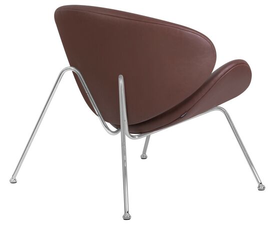 Кресло дизайнерское DOBRIN EMILY, коричневый винил YP5, хромированная сталь, Вариант: коричневый винил YP5, хромированная сталь, изображение 4 | Интернет магазин мебели и декора LifeDekor