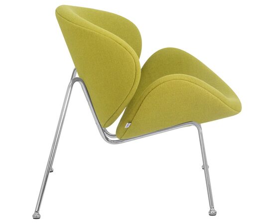 Кресло дизайнерское DOBRIN EMILY, светло-зеленая ткань AF3, хромированная сталь, Вариант: светло-зеленая ткань AF3, хромированная сталь, изображение 3 | Интернет магазин мебели и декора LifeDekor