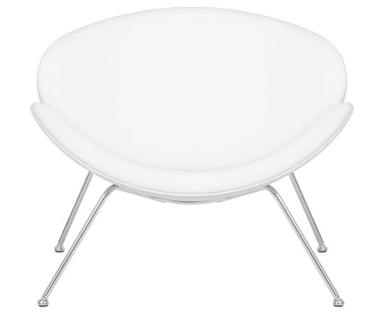 Кресло дизайнерское DOBRIN EMILY, белый винил YP17, хромированная сталь, Вариант: белый винил YP17, хромированная сталь, изображение 6 | Интернет магазин мебели и декора LifeDekor