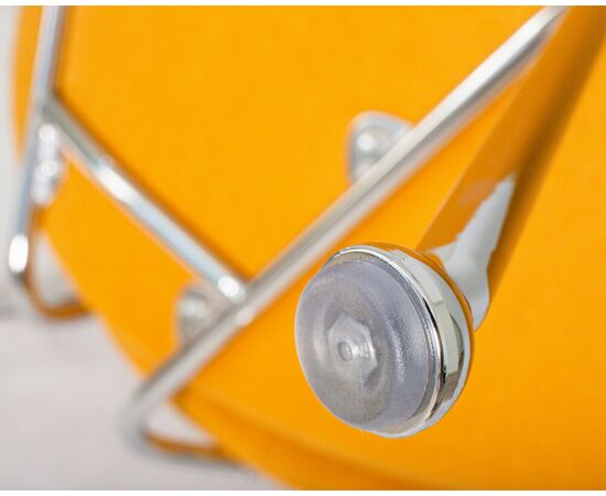 Кресло дизайнерское DOBRIN EMILY, желтая ткань AF13, хромированная сталь, Вариант: желтая ткань AF13, хромированная сталь, изображение 9 | Интернет магазин мебели и декора LifeDekor