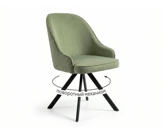 Стул DikLine 266M поворотный, P10/L08 зеленый, ножки черные | Интернет магазин мебели и декора LifeDekor