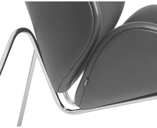 Набор 2 шт Кресло дизайнерское DOBRIN EMILY, черный винил YP16, хромированная сталь, Вариант: черный винил YP16, хромированная сталь, изображение 9 | Интернет магазин мебели и декора LifeDekor