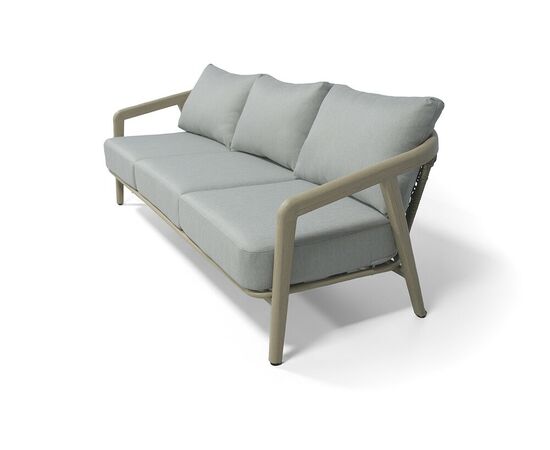 "Брюссель" лаунж-зона из искусственного ротанга, цвет серый, каркас под дерево (холодно-бежевый), изображение 3 | Интернет магазин мебели и декора LifeDekor