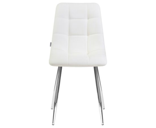 Стул обеденный DOBRIN ALEX, хром ножки, белая экокожа (P-02), Вариант: хром ножки, белая экокожа (P-02), изображение 6 | Интернет магазин мебели и декора LifeDekor
