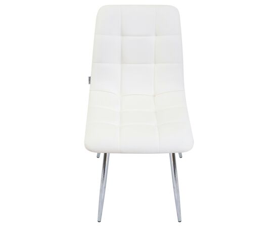 Стул обеденный DOBRIN ALEX, хром ножки, белая экокожа (P-02), Вариант: хром ножки, белая экокожа (P-02), изображение 7 | Интернет магазин мебели и декора LifeDekor