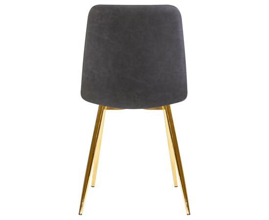 Стул обеденный DOBRIN ALEX, золотые ножки, серая антрацитовая винтажная экокожа (RU-08), Вариант: золотые ножки, серая антрацитовая винтажная экокожа (RU-08), изображение 5 | Интернет магазин мебели и декора LifeDekor